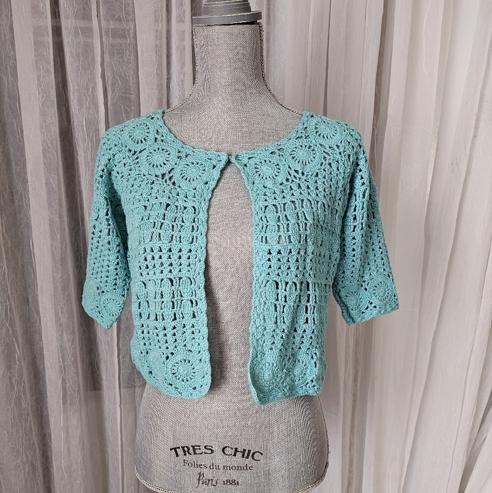 Attitudes by Renee Women's Crochet Open Cardigan Sweater Shrug